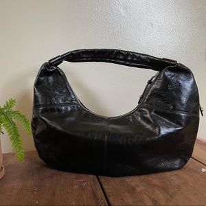 Hobo Black Crescent Shape Handbag Purse